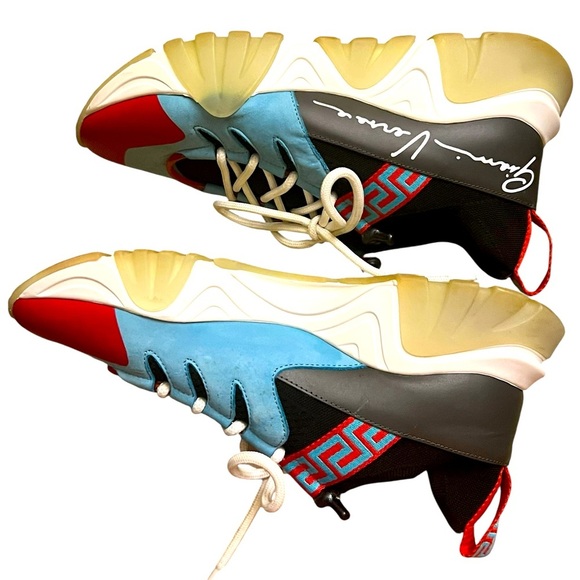 Versace Black and Orange Sneaker Detail Size  42 - Picture 8 of 15